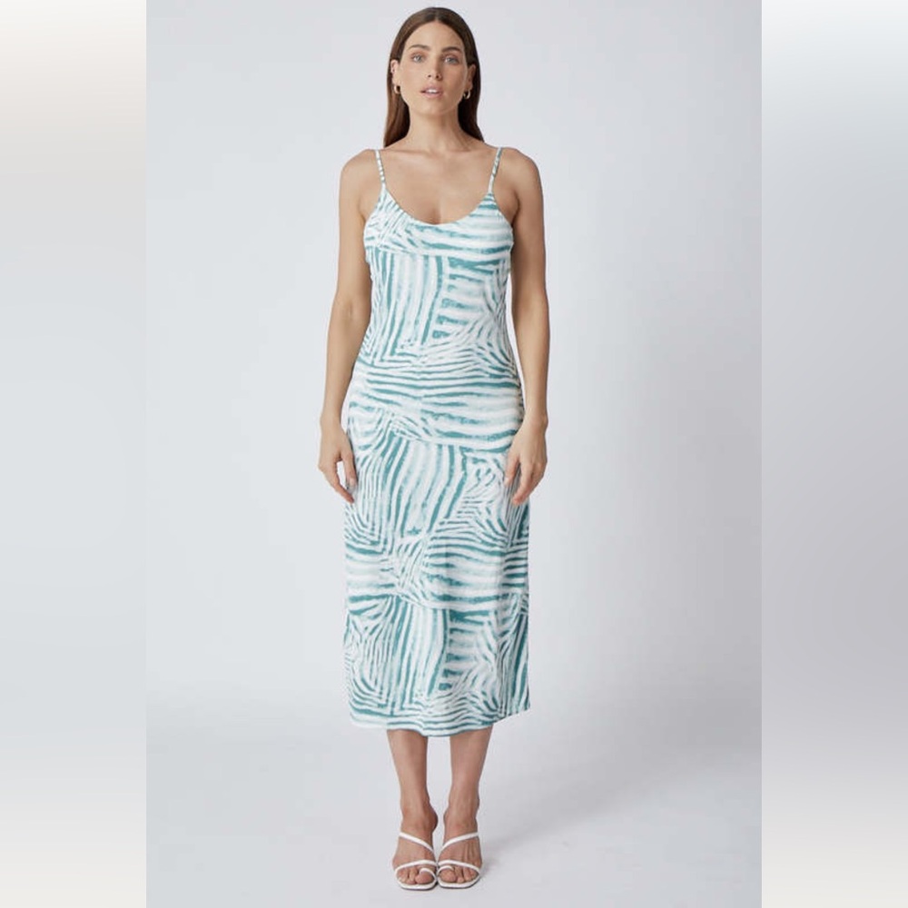 Ena Pelly Elyse Slip Dress in Pine Zebra